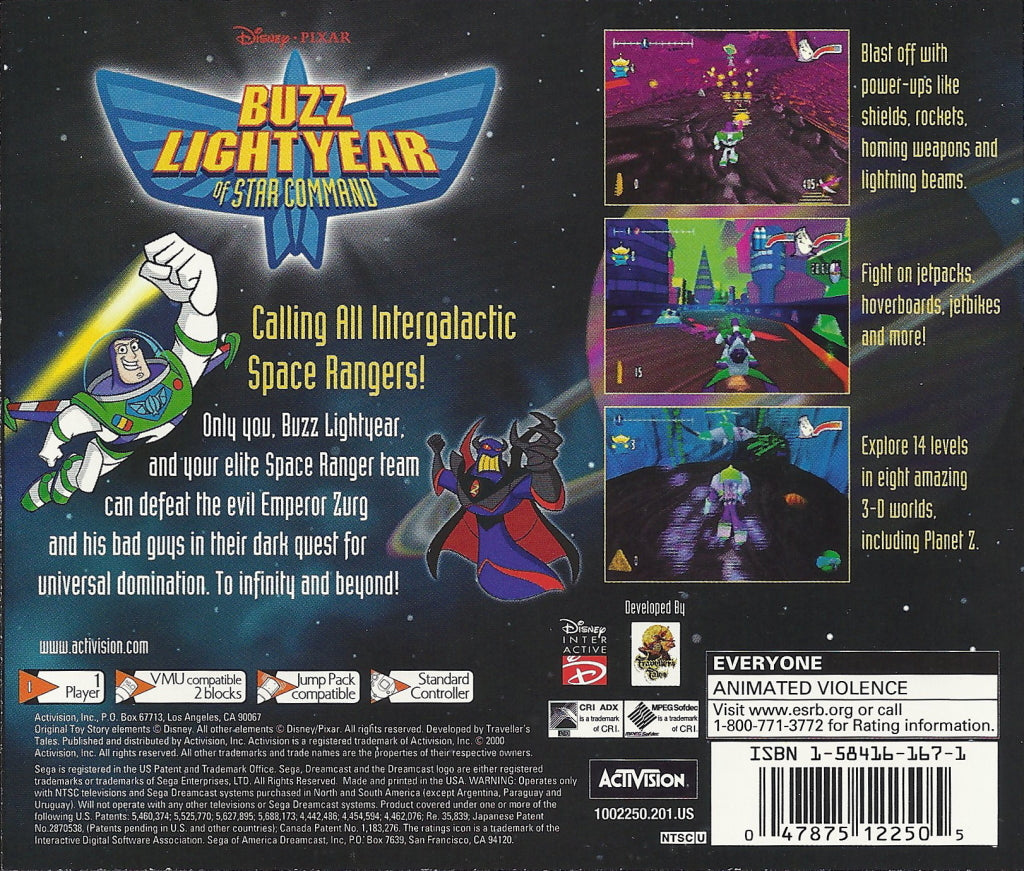Disney/Pixar's Buzz Lightyear of Star Command - (DC) SEGA Dreamcast [Pre-Owned] Video Games Activision   