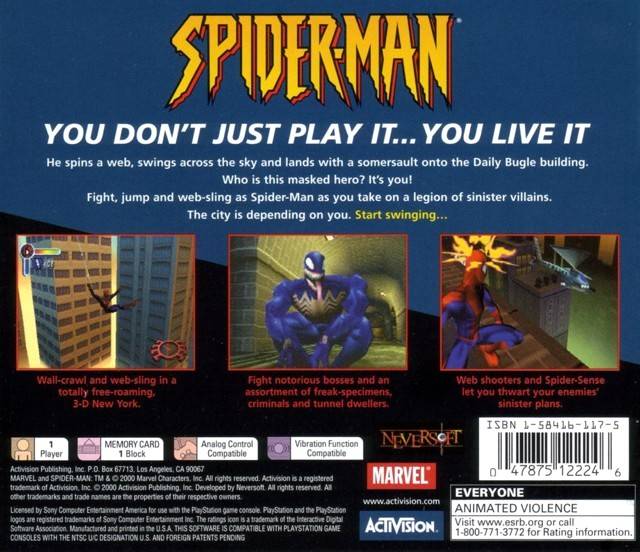 Spider-Man (Greatest Hits) - (PS1) PlayStation 1 [Pre-Owned] Video Games Activision   