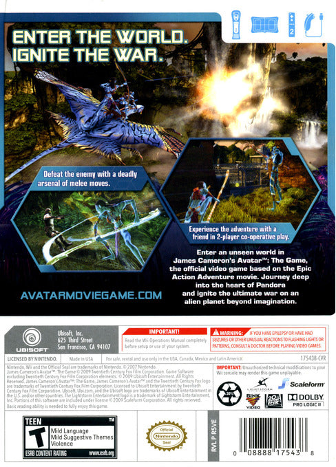 Avatar The Game - Nintendo Wii Video Games Ubisoft   
