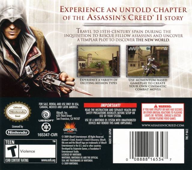Assassin's Creed II: Discovery - (NDS) Nintendo DS [Pre-Owned] Video Games Ubisoft   