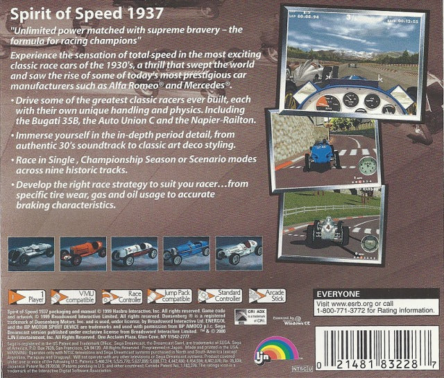 Spirit of Speed 1937 - (DC) SEGA Dreamcast Video Games LJN Ltd.   