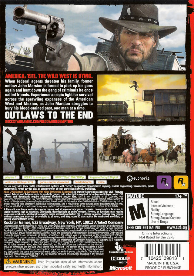 Red Dead Redemption - Xbox 360 Video Games Rockstar Games   