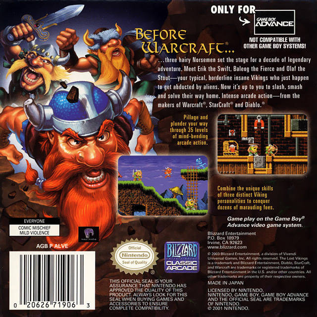The Lost Vikings - (GBA) Game Boy Advance [Pre-Owned] Video Games Blizzard Classic Arcade   