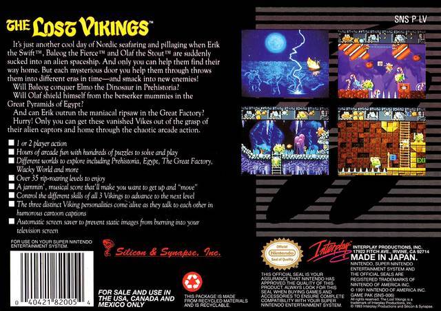 The Lost Vikings - (SNES) Super Nintendo [Pre-Owned] Video Games Interplay   