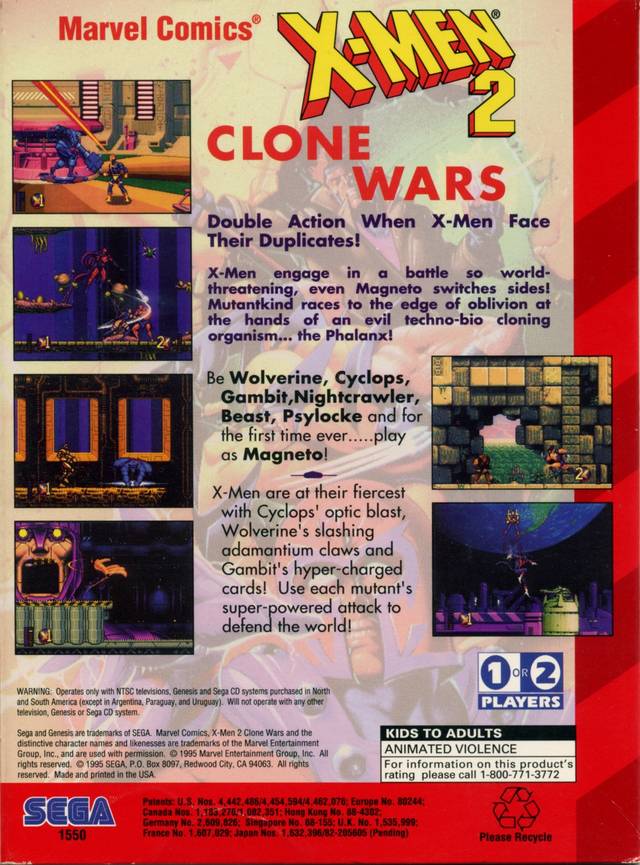 X-Men 2: Clone Wars - (SG) SEGA Genesis [Pre-Owned] Video Games Sega   