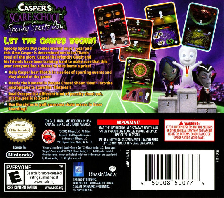 Casper's Scare School: Spooky Sports Day - (NDS) Nintendo DS Video Games Red Wagon Games   