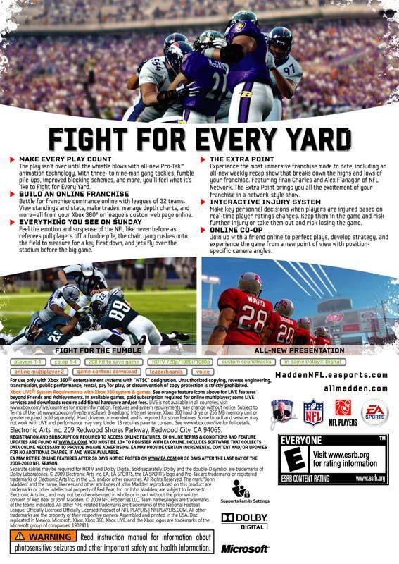 Madden NFL 10 - Xbox 360 [Pre-Owned] Video Games Electronic Arts   