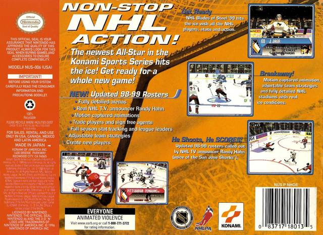 NHL Blades of Steel '99 - (N64) Nintendo 64 [Pre-Owned] Video Games Konami   