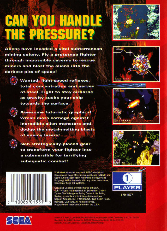 Sub-Terrania - (SG) SEGA Genesis [Pre-Owned] Video Games Sega   