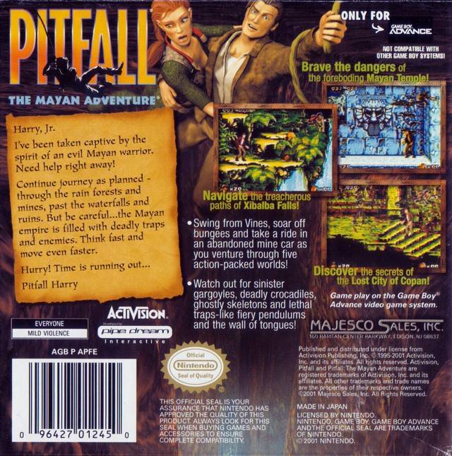 Pitfall: The Mayan Adventure - (GBA) Game Boy Advance [Pre-Owned] Video Games Majesco   