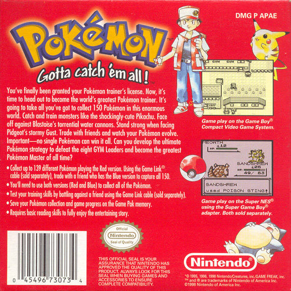 Pokemon Red Version - (GB) Game Boy [Pre-Owned] Video Games Nintendo   