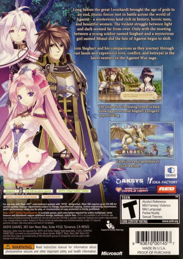Record of Agarest War Zero - Xbox 360 Video Games Aksys Games   