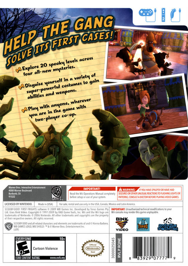 Scooby-Doo! First Frights - Nintendo Wii [Pre-Owned] Video Games Warner Bros. Interactive Entertainment   