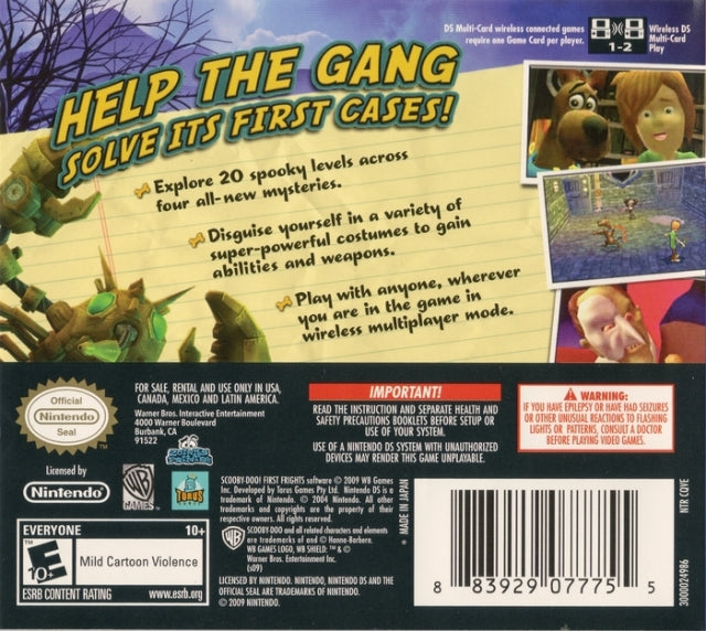 Scooby-Doo! First Frights - (NDS) Nintendo DS Video Games Warner Bros. Interactive Entertainment