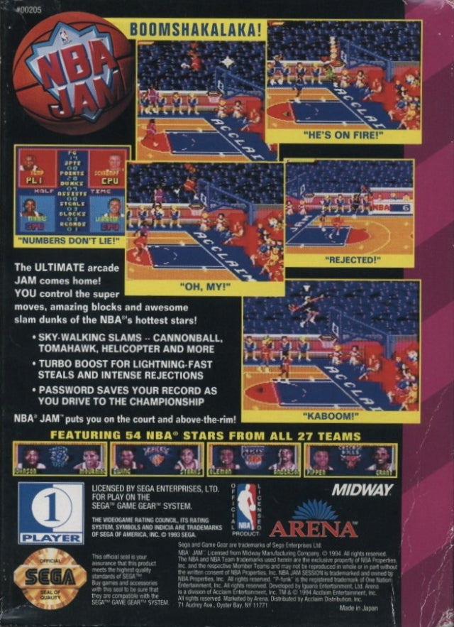 NBA Jam - SEGA GameGear [Pre-Owned] Video Games Arena   
