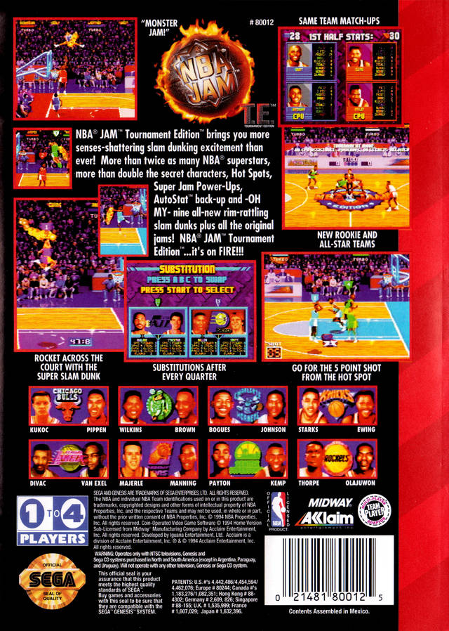 NBA Jam Tournament Edition - (SG) SEGA Genesis [Pre-Owned] Video Games Acclaim   