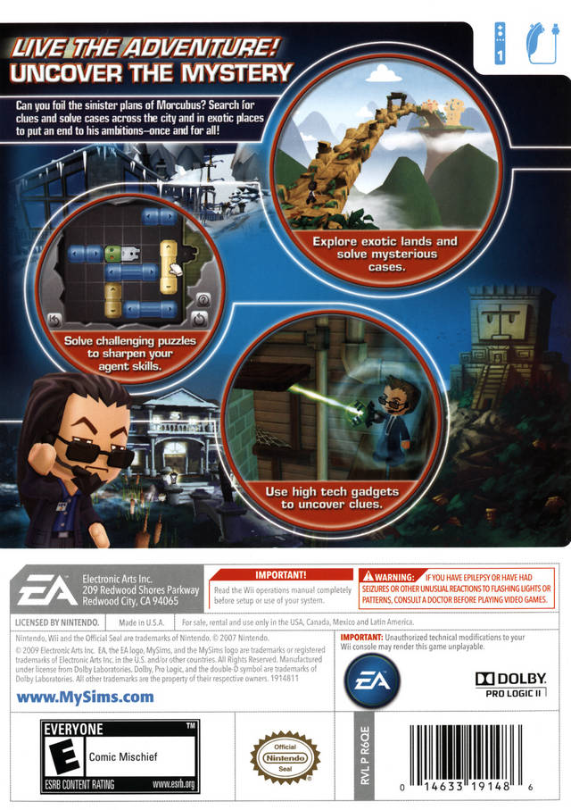 MySims Agents - Nintendo Wii [Pre-Owned] Video Games Electronic Arts   