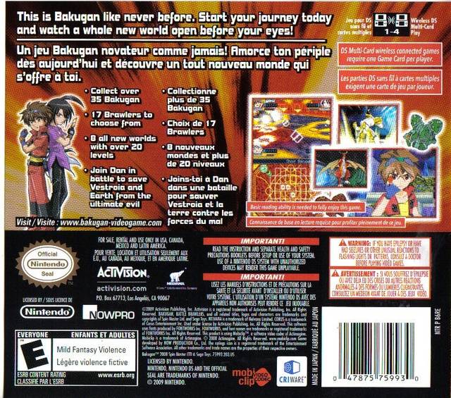 Bakugan Battle Brawlers - (NDS) Nintendo DS [Pre-Owned] Video Games Activision   