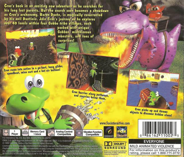 Croc 2  - (PS1) PlayStation 1 [Pre-Owned] Video Games Fox Interactive   