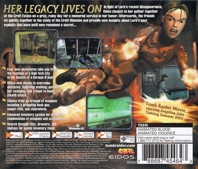 Tomb Raider: Chronicles - (DC) SEGA Dreamcast Video Games Eidos Interactive   