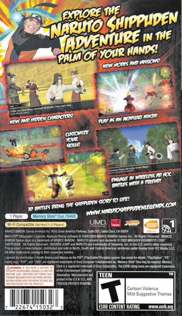 Naruto Shippuden: Legends: Akatsuki Rising - Sony PSP Video Games Namco Bandai Games   
