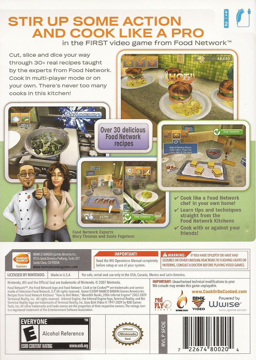 Food Network: Cook or Be Cooked - Nintendo Wii Video Games Namco Bandai Games   