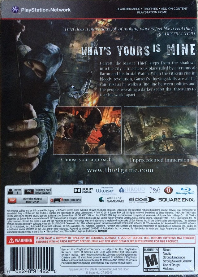 Thief - (PS3) PlayStation 3 [Pre-Owned] Video Games Square Enix   
