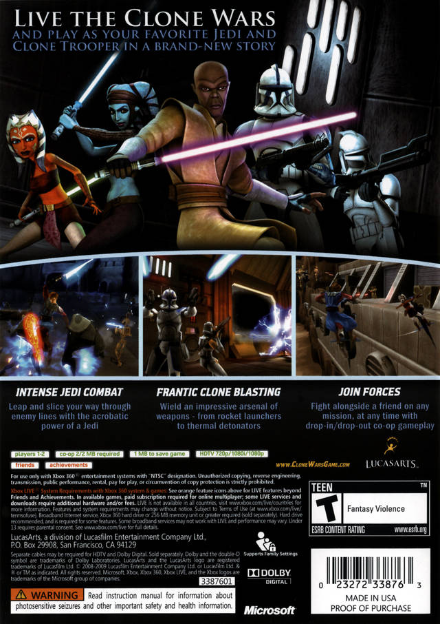 Star Wars The Clone Wars: Republic Heroes - Xbox 360 [Pre-Owned] Video Games LucasArts   