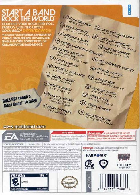 Rock Band: Country Track Pack - Nintendo Wii [Pre-Owned] Video Games MTV Games   