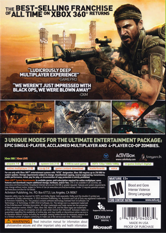 Call of Duty: Black Ops - Xbox 360 [Pre-Owned] Video Games Activision   