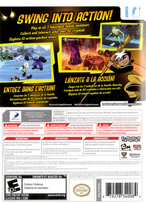 The Secret Saturdays: Beasts of the 5th Sun - Nintendo Wii [Pre-Owned] Video Games D3Publisher   