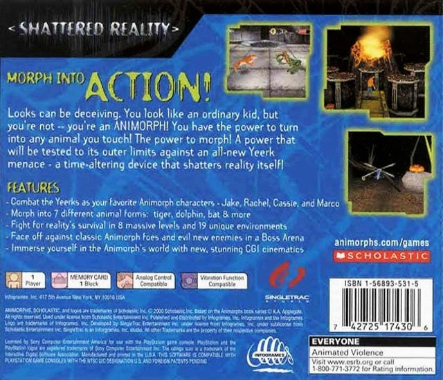 Animorphs: Shattered Reality - (PS1) PlayStation 1 [Pre-Owned] Video Games Infogrames   