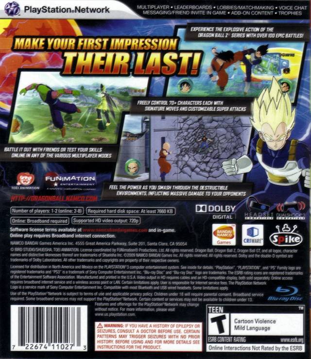 Dragon Ball: Raging Blast - (PS3) PlayStation 3 [Pre-Owned] Video Games Namco Bandai Games   