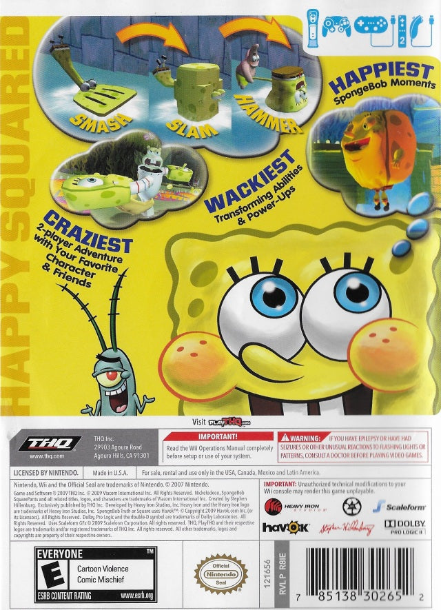 SpongeBob's Truth or Square - Nintendo Wii [Pre-Owned] Video Games THQ   