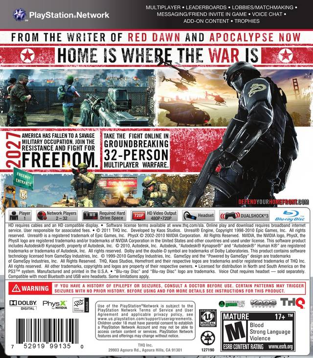 Homefront - (PS3) PlayStation 3 [Pre-Owned] Video Games THQ   