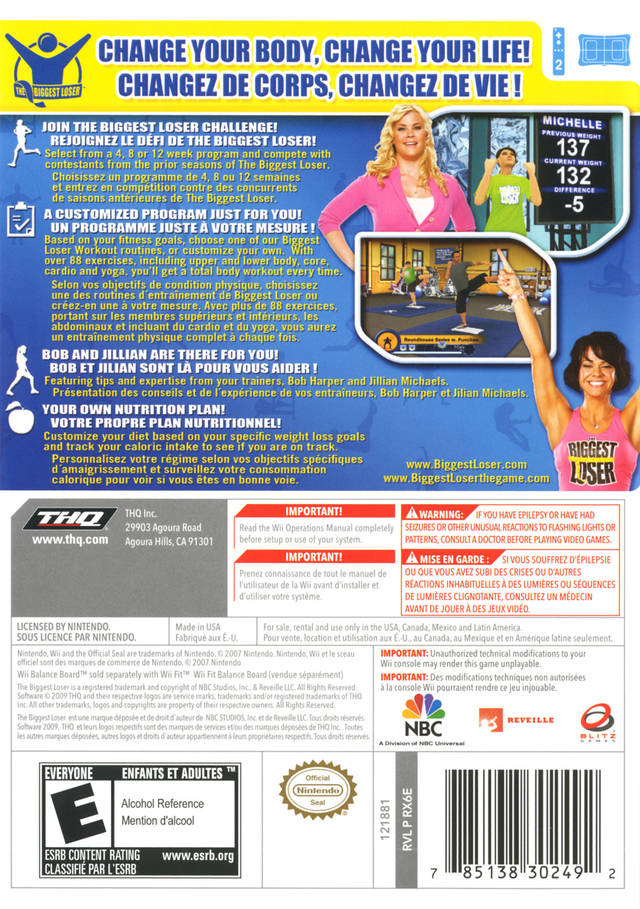 The Biggest Loser - Nintendo Wii [Pre-Owned] Video Games THQ   