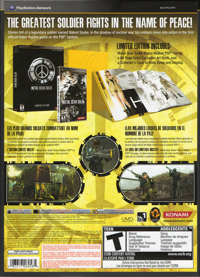 Metal Gear Solid: Peace Walker (Limited Edition) - SONY PSP ( Japanese Import ) Video Games Konami   