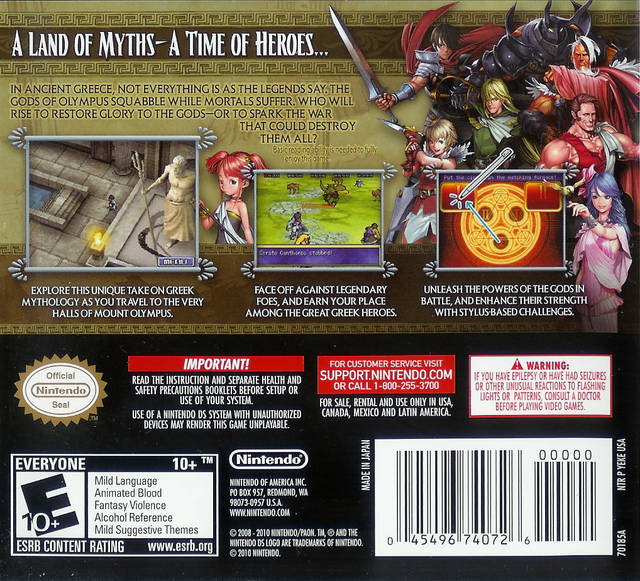 Glory of Heracles - (NDS) Nintendo DS Video Games Nintendo   
