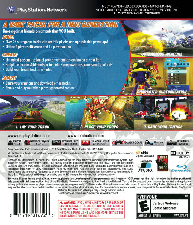 ModNation Racers - (PS3) PlayStation 3 [Pre-Owned] Video Games SCEA   