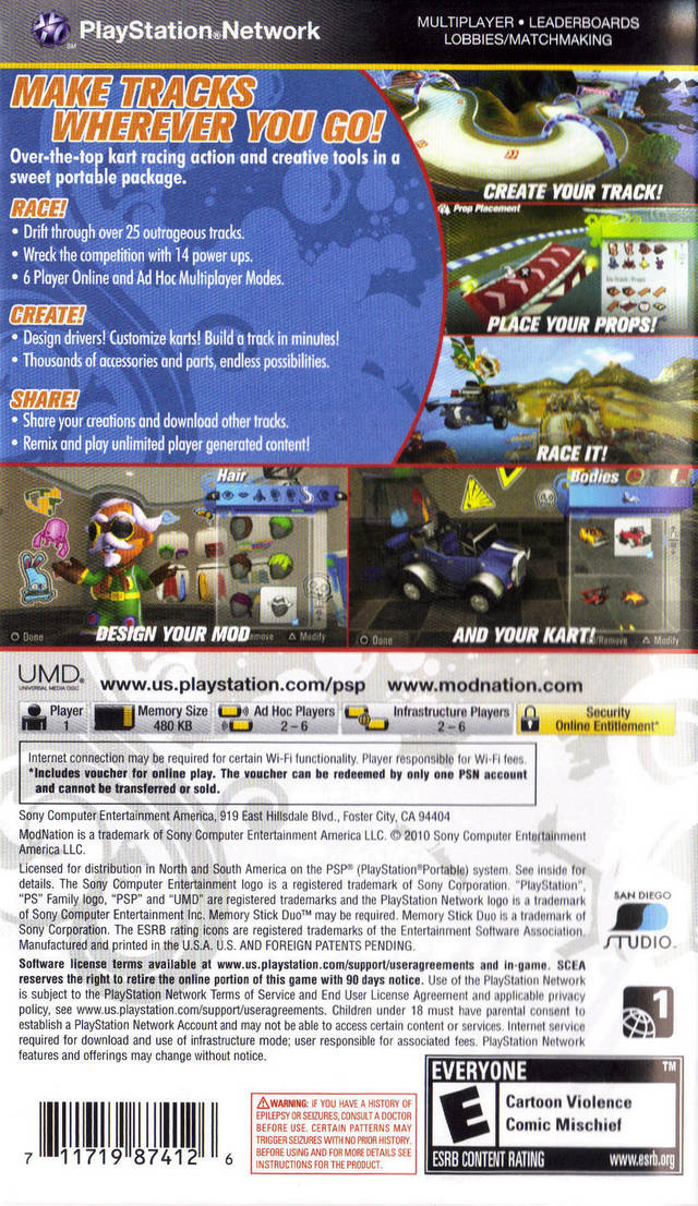 ModNation Racers - PSP Video Games SCEA   