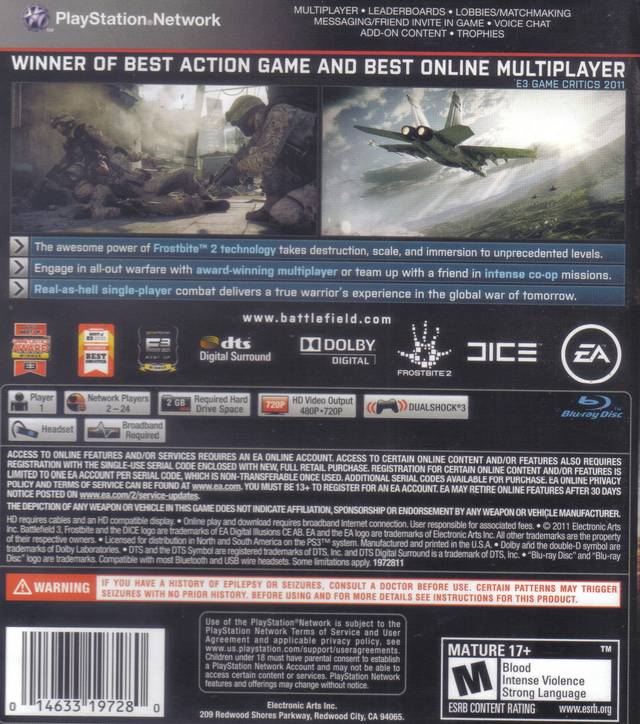 Battlefield 3 - (PS3) PlayStation 3 [Pre-Owned] Video Games Electronic Arts   