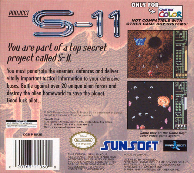 Project S-11 - (GBC) Game Boy Color [Pre-Owned] Video Games SunSoft   