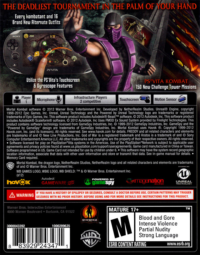 Mortal Kombat - (PSV) PlayStation Vita [Pre-Owned] | J&L Game
