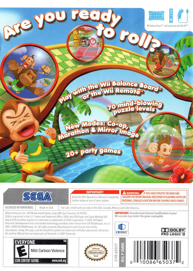 Super Monkey Ball: Step & Roll - Nintendo Wii [Pre-Owned] Video Games SEGA   