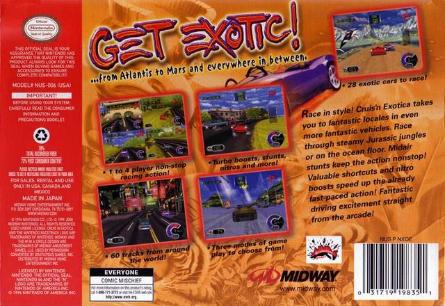 Cruis'n  Exotica - (N64) Nintendo 64 [Pre-Owned] Video Games Midway   