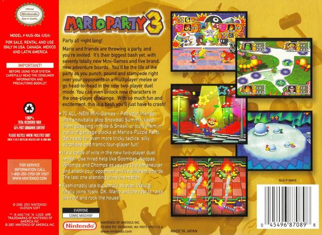 Mario Party 3 - (N64) Nintendo 64 [Pre-Owned] Video Games Nintendo   