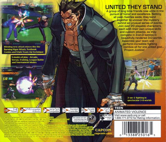 Project Justice - (DC) SEGA Dreamcast  [Pre-Owned] Video Games Capcom   