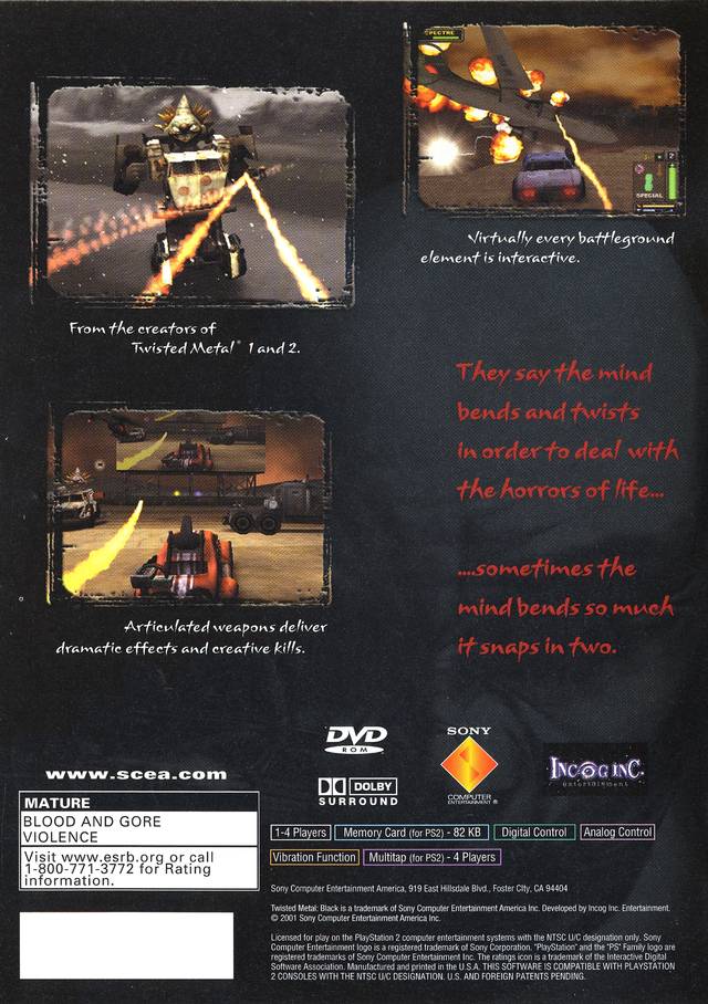 Twisted Metal: Black - (PS2) PlayStation 2 [Pre-Owned] Video Games SCEA   