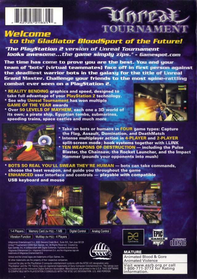 Unreal Tournament - (PS2) PlayStation 2 [Pre-Owned] Video Games Infogrames   