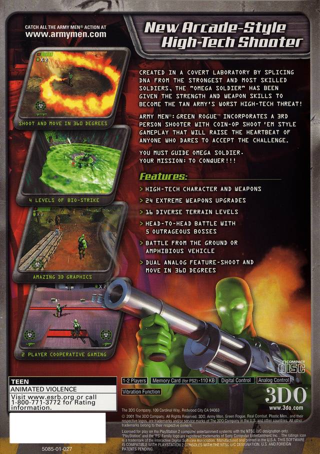Army Men: Green Rogue - PlayStation 2 Video Games 3DO   